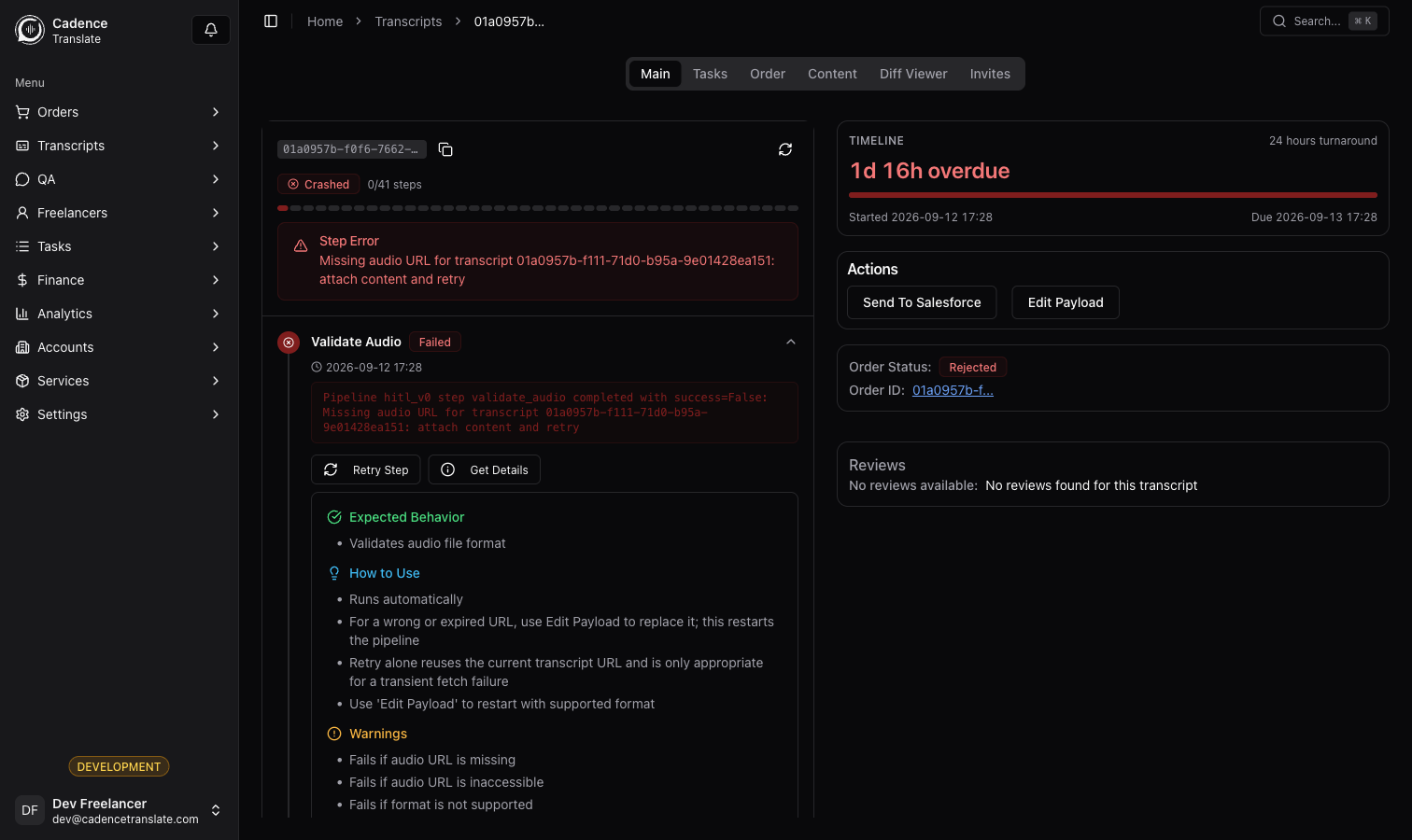 Cadence Translate — Transcription Pipeline & MegaEditor — 4